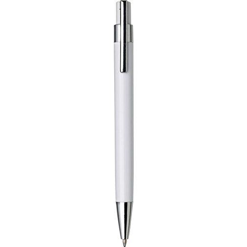 Kugelschreiber Aus Kunststoff Jarod , weiß, Plastik, Metall, , Bild 1