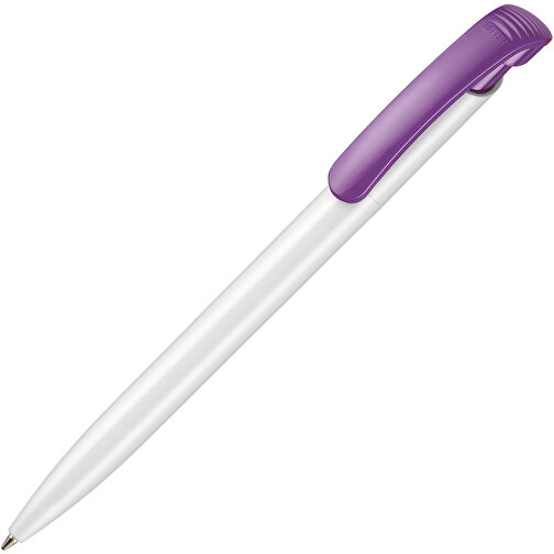 Kugelschreiber CLEAR SHINY , Ritter-Pen, violett/weiss, ABS-Kunststoff, 14,80cm (Länge), Bild 2