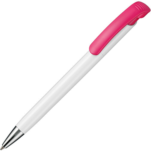 Kugelschreiber BONITA , Ritter-Pen, pink/weiß, ABS-Kunststoff, 14,80cm (Länge), Bild 2