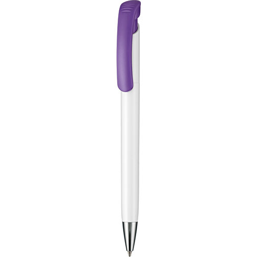 Kugelschreiber BONITA , Ritter-Pen, violett/weiß, ABS-Kunststoff, 14,80cm (Länge), Bild 1