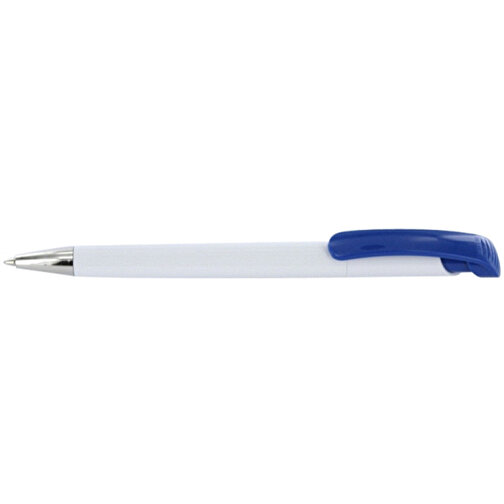 Kugelschreiber BONITA , Ritter-Pen, azurblau/weiß, ABS-Kunststoff, 14,80cm (Länge), Bild 3
