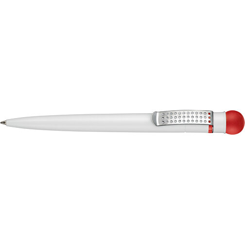 Kugelschreiber SATELLITE , Ritter-Pen, signalrot/weiss, ABS-Kunststoff, 14,60cm (Länge), Bild 3