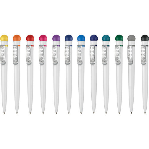 Kugelschreiber SATELLITE , Ritter-Pen, pink/weiss, ABS-Kunststoff, 14,60cm (Länge), Bild 4