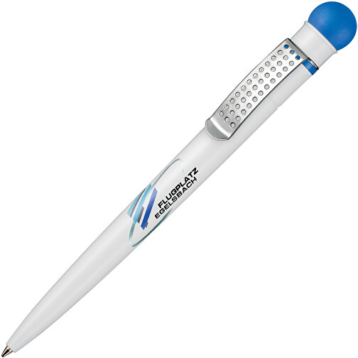 Kugelschreiber SATELLITE , Ritter-Pen, himmelblau/weiss, ABS-Kunststoff, 14,60cm (Länge), Bild 2
