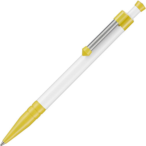 Kugelschreiber SPRING , Ritter-Pen, zitronen-gelb/weiß, ABS-Kunststoff, 14,10cm (Länge), Bild 2