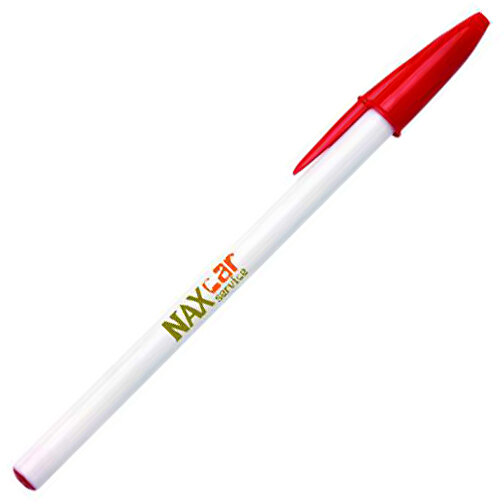 BIC® Style Kugelschreiber , BiC, weiss/rot, Kunststoff, 1,20cm x 14,90cm (Länge x Breite), Bild 2