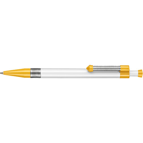 Kugelschreiber Spring SP , Ritter-Pen, apricot/weiss, ABS-Kunststoff, 14,10cm (Länge), Bild 3
