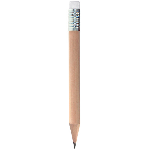 Bleistift, Natur, Rund, Mit Radierer, Kurz , weiss, Holz, 9,50cm x 0,70cm x 0,70cm (Länge x Höhe x Breite), Bild 1