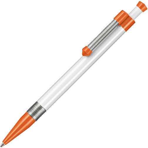 Kugelschreiber Spring SP , Ritter-Pen, orange/weiß, ABS-Kunststoff, 14,10cm (Länge), Bild 2