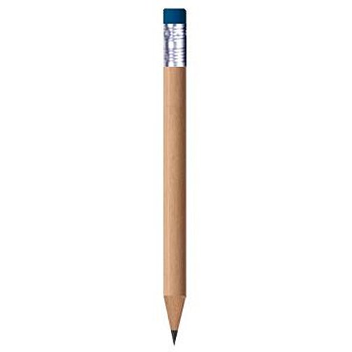 Bleistift, Natur, Rund, Mit Radierer, Kurz , hellblau, Holz, 9,50cm x 0,70cm x 0,70cm (Länge x Höhe x Breite), Bild 1