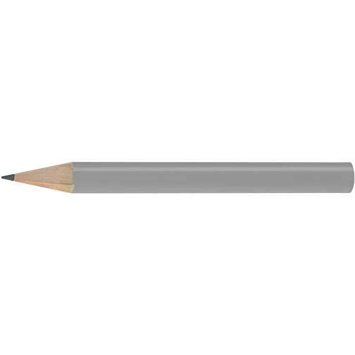 Bleistift, Lackiert, Rund, Kurz , grau, Holz, 8,50cm x 0,70cm x 0,70cm (Länge x Höhe x Breite), Bild 3
