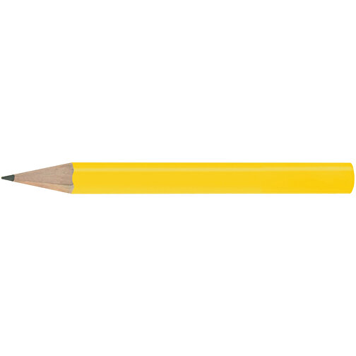 Bleistift, Lackiert, Rund, Kurz , gelb, Holz, 8,50cm x 0,70cm x 0,70cm (Länge x Höhe x Breite), Bild 3