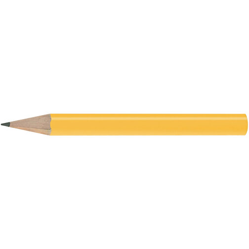 Bleistift, Lackiert, Rund, Kurz , dunkelgelb, Holz, 8,50cm x 0,70cm x 0,70cm (Länge x Höhe x Breite), Bild 3