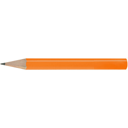 Bleistift, Lackiert, Rund, Kurz , orange, Holz, 8,50cm x 0,70cm x 0,70cm (Länge x Höhe x Breite), Bild 3
