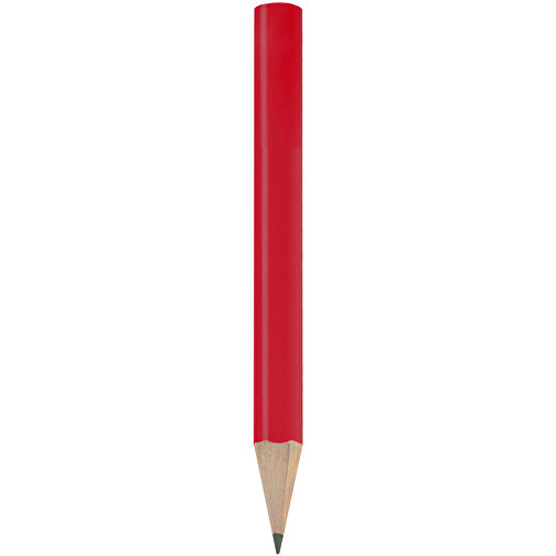 Bleistift, Lackiert, Rund, Kurz , rot, Holz, 8,50cm x 0,70cm x 0,70cm (Länge x Höhe x Breite), Bild 1