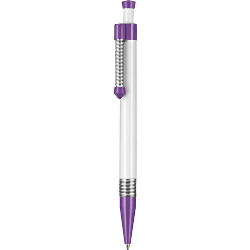 Kugelschreiber Spring SP , Ritter-Pen, violett/weiss, ABS-Kunststoff, 14,10cm (Länge), Bild 1