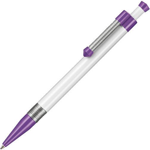 Kugelschreiber Spring SP , Ritter-Pen, violett/weiss, ABS-Kunststoff, 14,10cm (Länge), Bild 2
