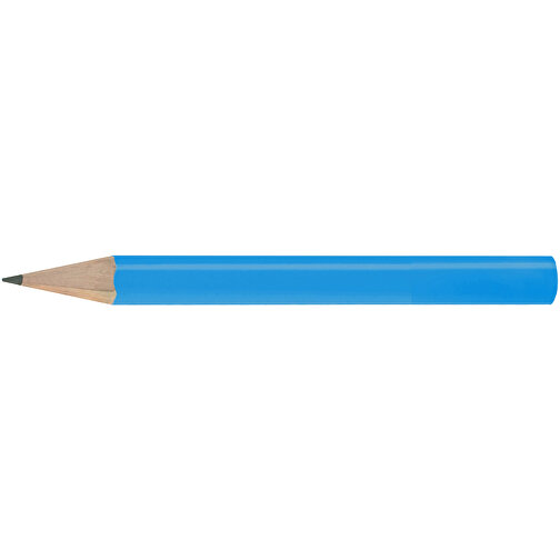 Bleistift, Lackiert, Rund, Kurz , mittelblau, Holz, 8,50cm x 0,70cm x 0,70cm (Länge x Höhe x Breite), Bild 3