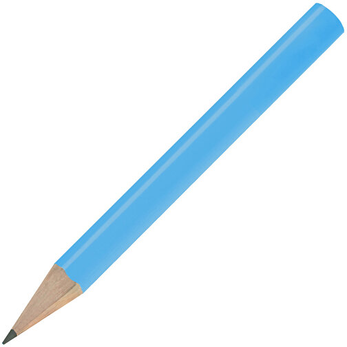 Bleistift, Lackiert, Rund, Kurz , hellblau, Holz, 8,50cm x 0,70cm x 0,70cm (Länge x Höhe x Breite), Bild 2