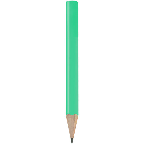 Bleistift, Lackiert, Rund, Kurz , hellgrün, Holz, 8,50cm x 0,70cm x 0,70cm (Länge x Höhe x Breite), Bild 1