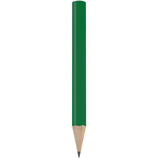 Bleistift, Lackiert, Rund, Kurz , grün, Holz, 8,50cm x 0,70cm x 0,70cm (Länge x Höhe x Breite), Bild 1