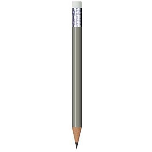 Bleistift Rund, Lackiert, Mit Radierer, Kurz , grau, Radierer weiß, Holz, 9,50cm x 0,70cm x 0,70cm (Länge x Höhe x Breite), Bild 1