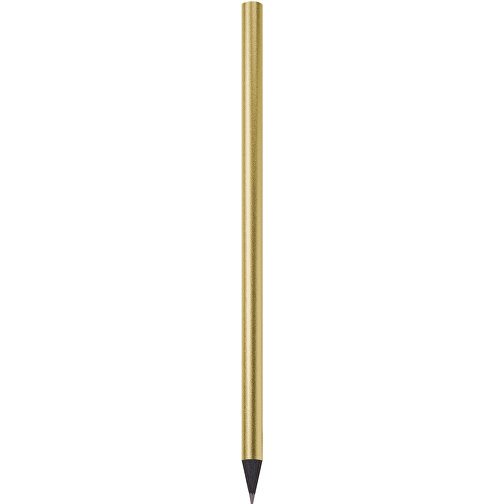 Schwarz Gefärbter Bleistift, Lackiert, Rund , gold, Holz, 17,50cm x 0,70cm x 0,70cm (Länge x Höhe x Breite), Bild 1