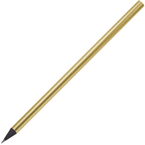 Schwarz Gefärbter Bleistift, Lackiert, Rund , gold, Holz, 17,50cm x 0,70cm x 0,70cm (Länge x Höhe x Breite), Bild 2