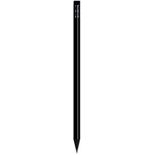 Schwarz Gefärbter Bleistift, Lackiert, Mit Radiergummi, Rund , schwarz, Radierer schwarz, Holz, 18,50cm x 0,70cm x 0,70cm (Länge x Höhe x Breite), Bild 1