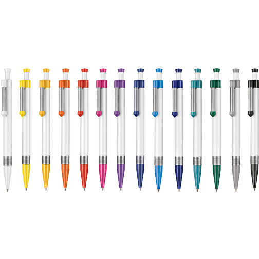 Kugelschreiber Spring SP , Ritter-Pen, schwarz/weiss, ABS-Kunststoff, 14,10cm (Länge), Bild 4