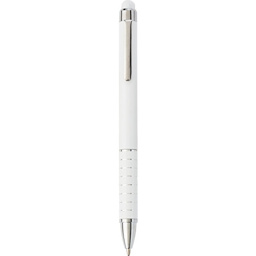 Kugelschreiber Aus Metall Oliver , weiss, Aluminium, Kautschuk, 12,50cm (Höhe), Bild 1