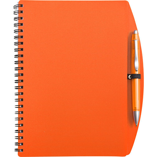 Notizbuch Aus Kunststoff Solana , orange, Metall, Papier, PP 0.7mm, 21,00cm x 0,70cm x 17,50cm (Länge x Höhe x Breite), Bild 1