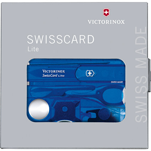 Victorinox Swiss Card 'Lite' , Victorinox, blau transparent, Kunststoff matt, 8,20cm x 0,45cm x 5,40cm (Länge x Höhe x Breite), Bild 2