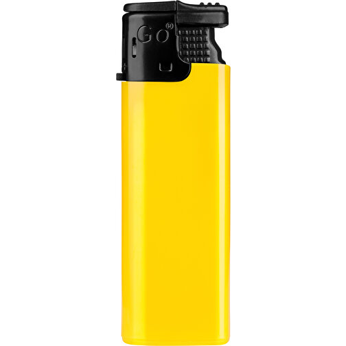 GO Turbo Feuerzeug , gelb, Kunststoff, 7,90cm x 1,20cm x 2,50cm (Länge x Höhe x Breite), Bild 1