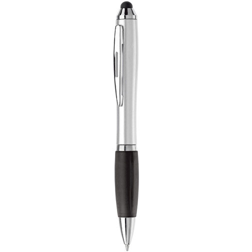 Kugelschreiber Hawaï Mit Touch , silber / schwarz, ABS, 13,50cm (Länge), Bild 1