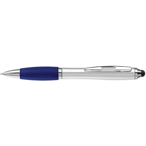 Kugelschreiber Hawaï Mit Touch , silber / blau, ABS, 13,50cm (Länge), Bild 3