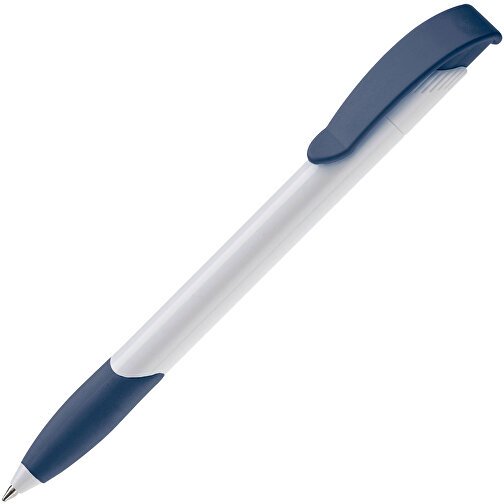 Kugelschreiber Apollo Hardcolour , weiss / dunkelblau, ABS, 14,70cm (Länge), Bild 2