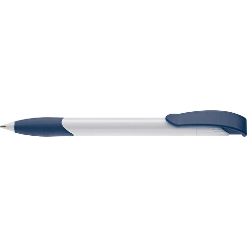 Kugelschreiber Apollo Hardcolour , weiss / dunkelblau, ABS, 14,70cm (Länge), Bild 3