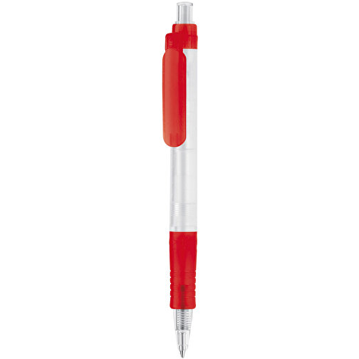 Kugelschreiber Vegetal Pen Clear Transparent , gefrostet rot, PLA, 13,70cm (Länge), Bild 1