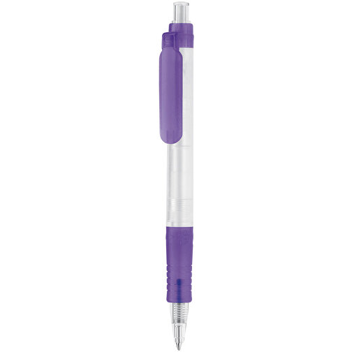Kugelschreiber Vegetal Pen Clear Transparent , mattes lila, PLA, 13,70cm (Länge), Bild 1