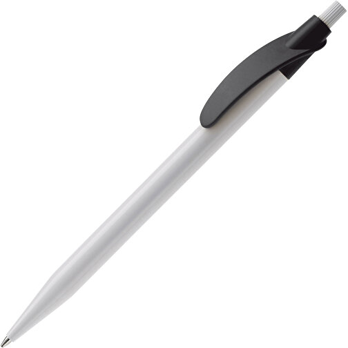 Kugelschreiber Cosmo Hardcolour , weiss / schwarz, ABS, 14,50cm (Länge), Bild 2