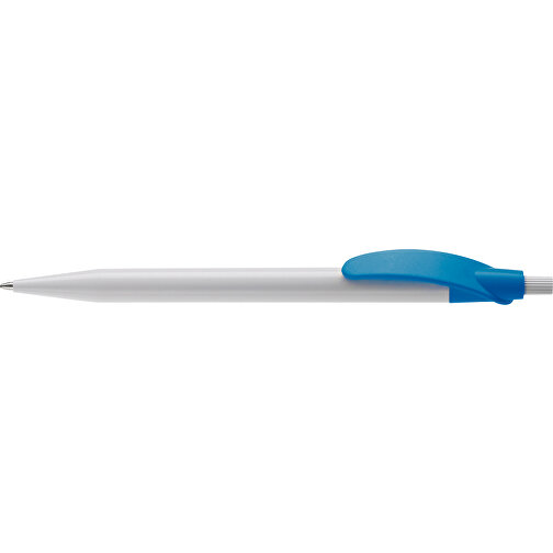 Kugelschreiber Cosmo Hardcolour , weiß / hellblau, ABS, 14,50cm (Länge), Bild 3