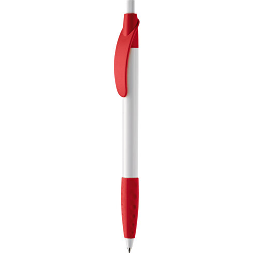 Kugelschreiber Cosmo Grip HC , weiß / rot, ABS, 14,50cm (Länge), Bild 1
