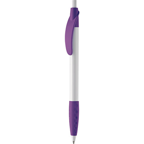 Kugelschreiber Cosmo Grip HC , weiß / purple, ABS, 14,50cm (Länge), Bild 1