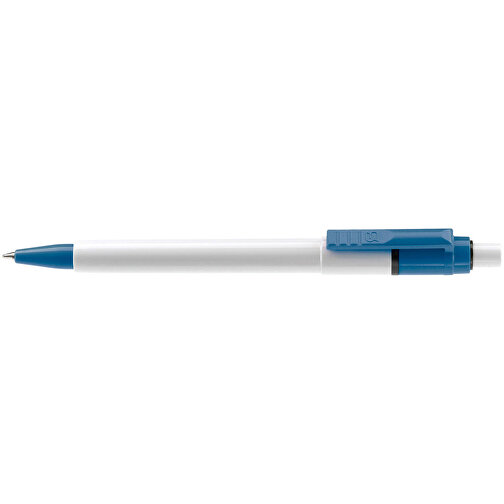 Kugelschreiber Baron Colour Hardcolour , weiss / hellblau, ABS, 13,30cm (Länge), Bild 3