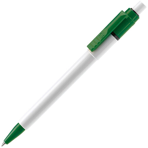 Kugelschreiber Baron Colour Hardcolour , weiss / grün, ABS, 13,30cm (Länge), Bild 2