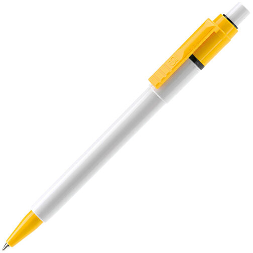 Kugelschreiber Baron Colour Hardcolour , weiß / gelb, ABS, 13,30cm (Länge), Bild 2