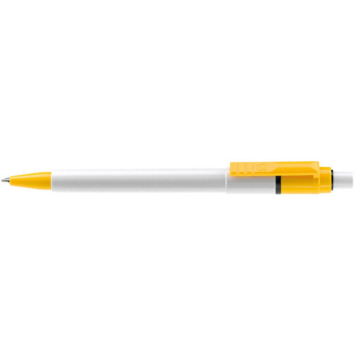 Kugelschreiber Baron Colour Hardcolour , weiß / gelb, ABS, 13,30cm (Länge), Bild 3
