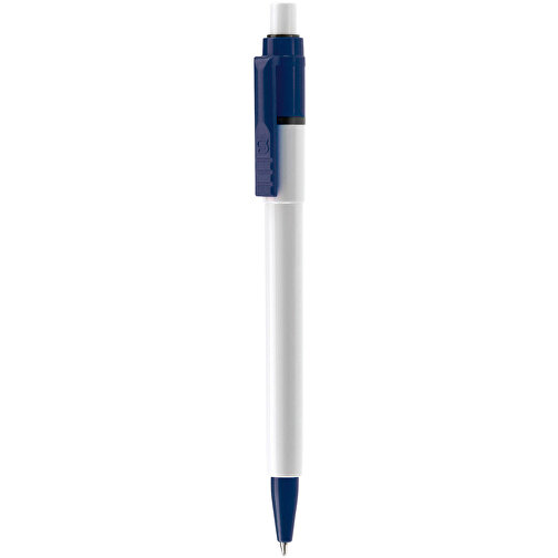 Kugelschreiber Baron Colour Hardcolour , weiß / dunkelblau, ABS, 13,30cm (Länge), Bild 1