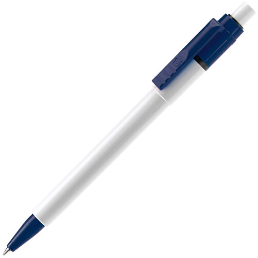 Kugelschreiber Baron Colour Hardcolour , weiss / dunkelblau, ABS, 13,30cm (Länge), Bild 2